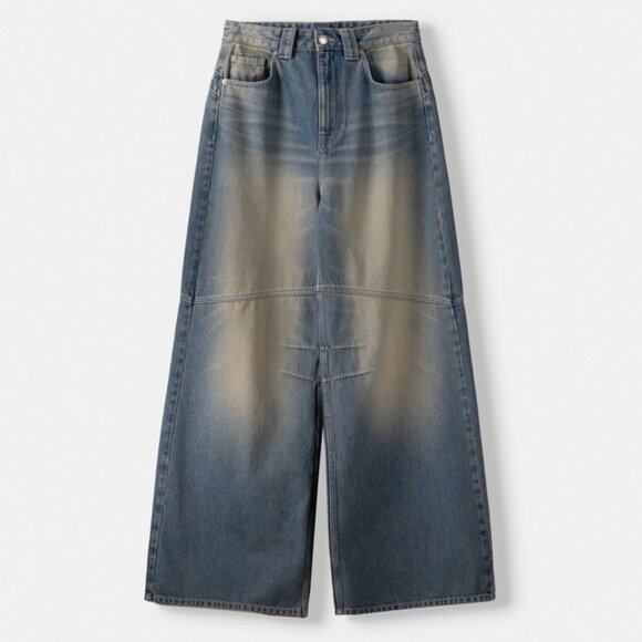 Bershka Denim - Bershka Mega Baggy Embroidered Jeans